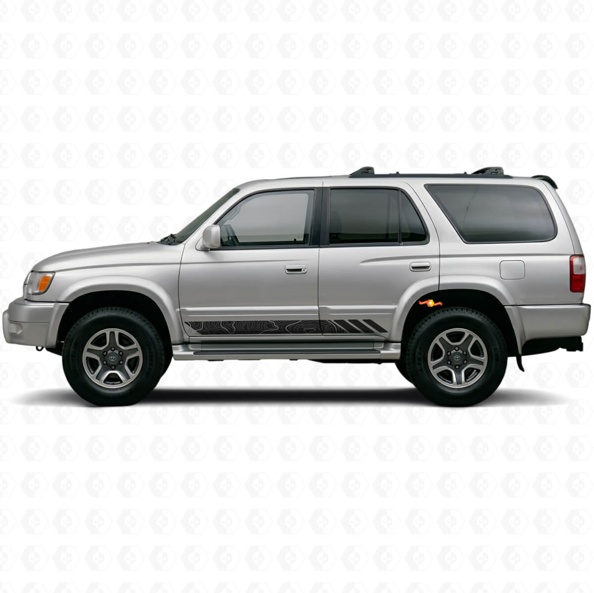 Topografische Streifen Türen Vinylaufkleber für Toyota 4Runner 1995-2002