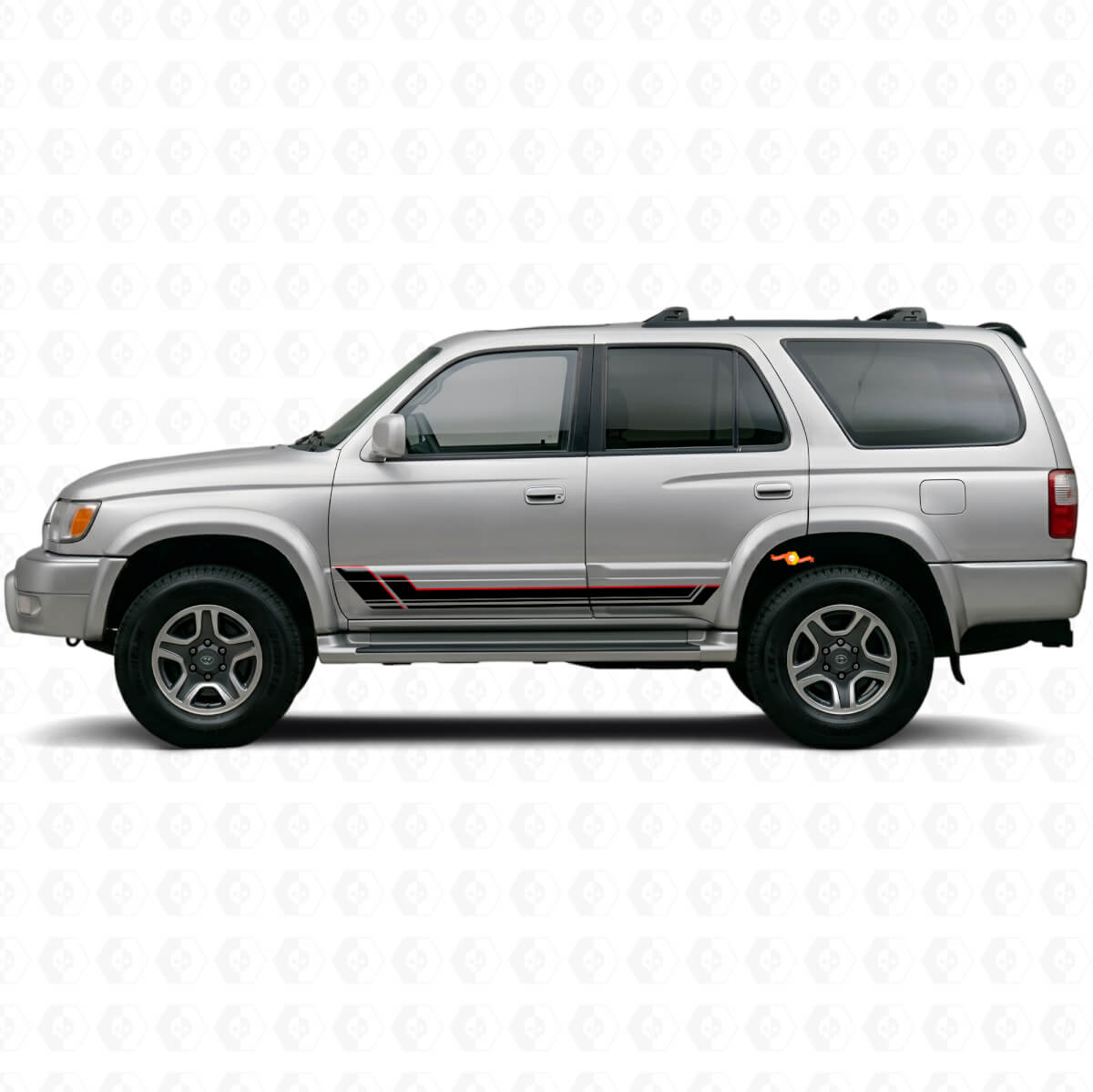 Twin Stripes Schweller Vinyl-Aufkleber-Set für Toyota 4Runner 1995-2002