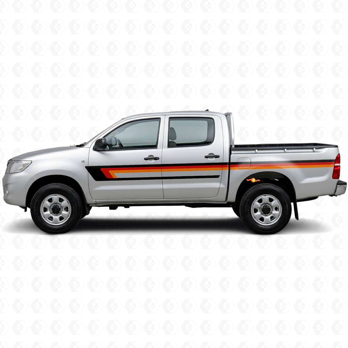 Vinyl-Aufkleber mit dreifachen Streifen für Türseite für Toyota Hilux 2004-2015