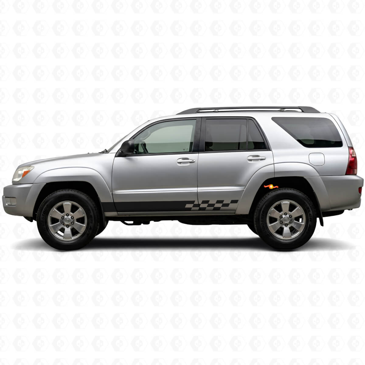Schachbrett-Streifen Schweller Vinyl-Aufkleber für Toyota 4Runner 2002-2009
