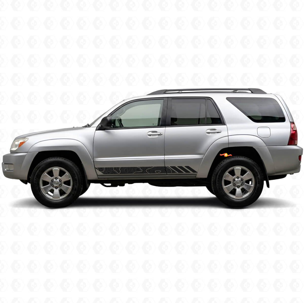 Topographische Stilstreifen Tür Vinylaufkleber für Toyota 4Runner 2002-2009