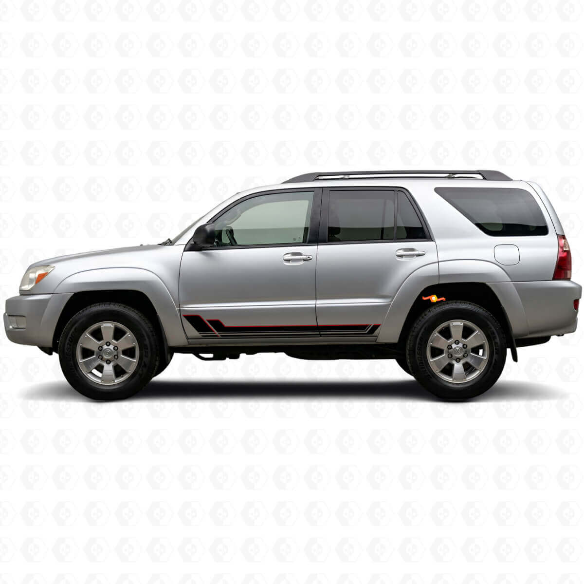 Twin-Stripes Schweller Vinyl-Aufklebersatz für Toyota 4Runner 2002-2009