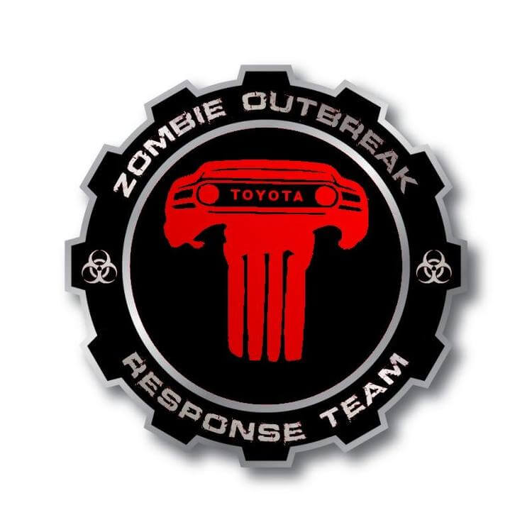 PAAR ZOMBIE OUTBREAK RESPONSE TEAM Toyota FJ Cruiser seitliche Vinyl-Aufkleber