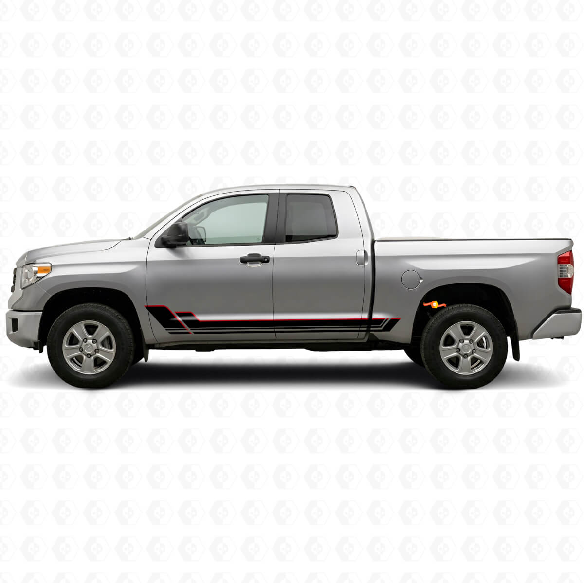 Twin Stripes Rocker Panel Vinyl-Aufkleber-Set für Toyota Tundra 2007-2021