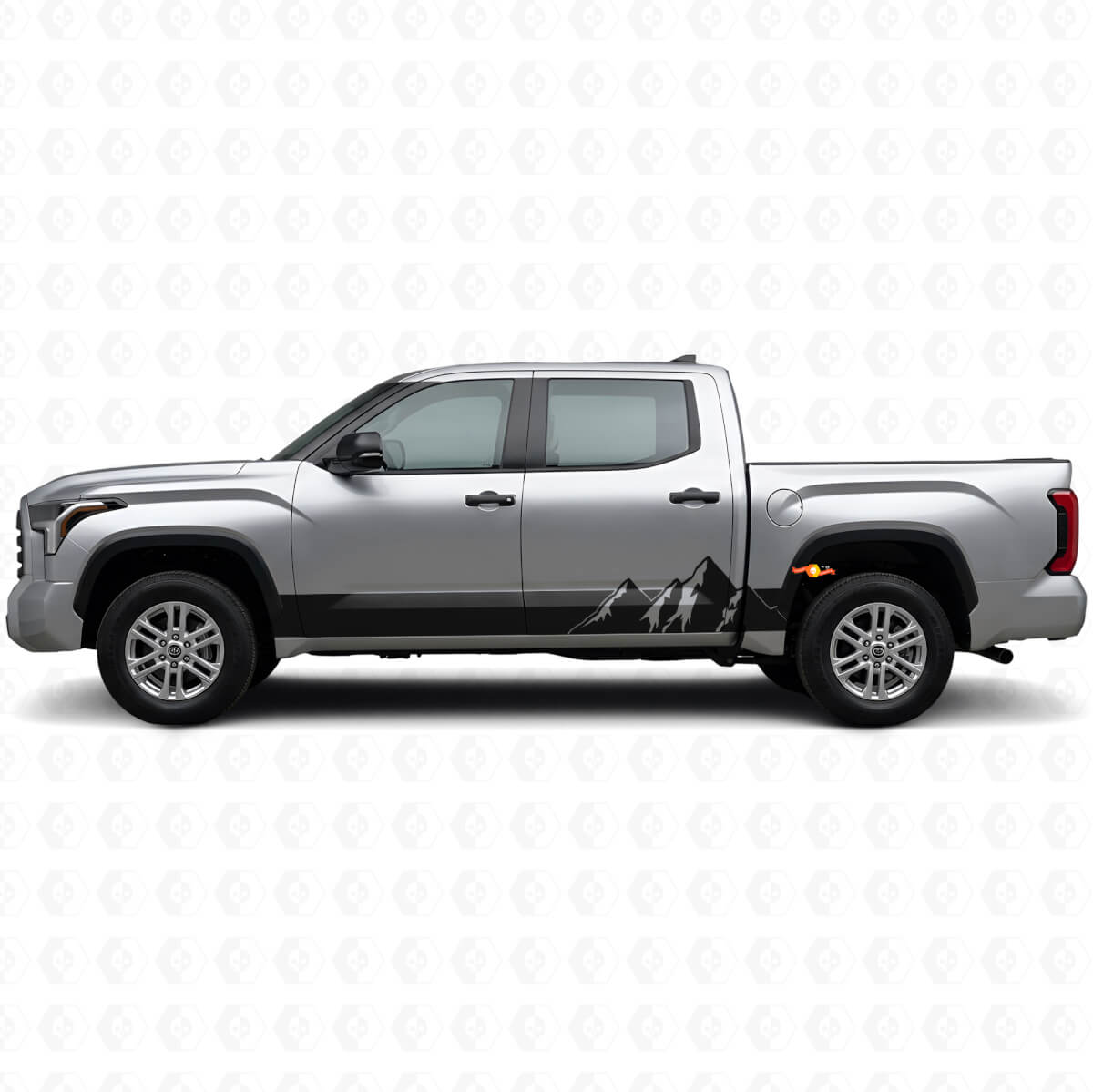 Berge Breite Streifen Schweller Vinyl-Aufkleber für Toyota Tundra 2022+