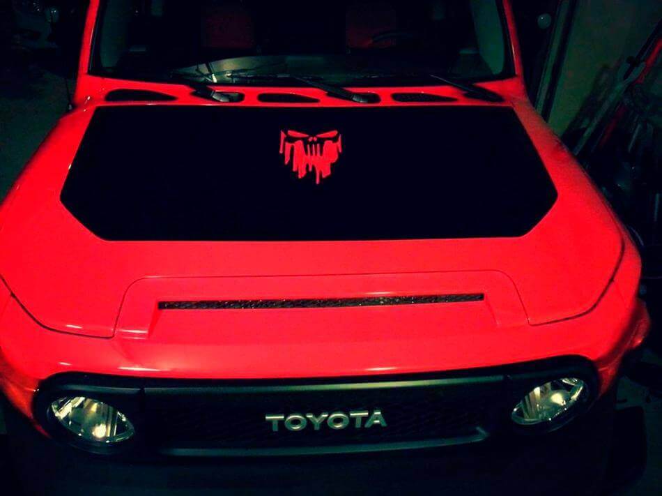 Blackout Tropfender Totenkopf Hauben Vinyl-Aufkleber für Toyota FJ Cruiser