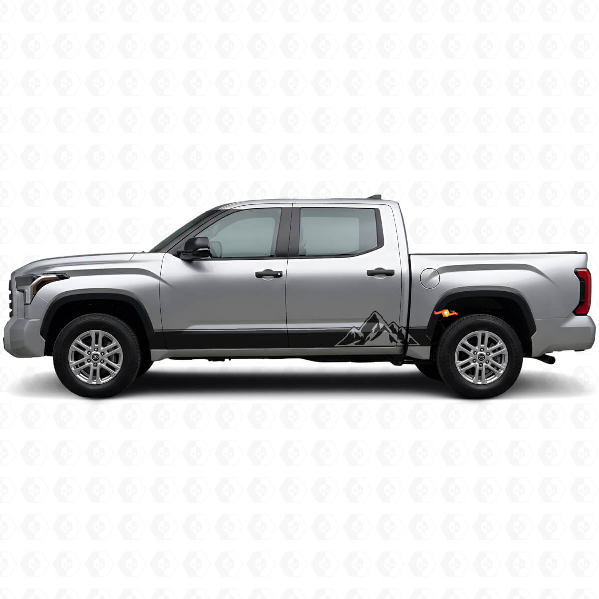Mountains Style Streifen Rocker Panel Vinyl Aufkleber Set für Toyota Tundra 2022+