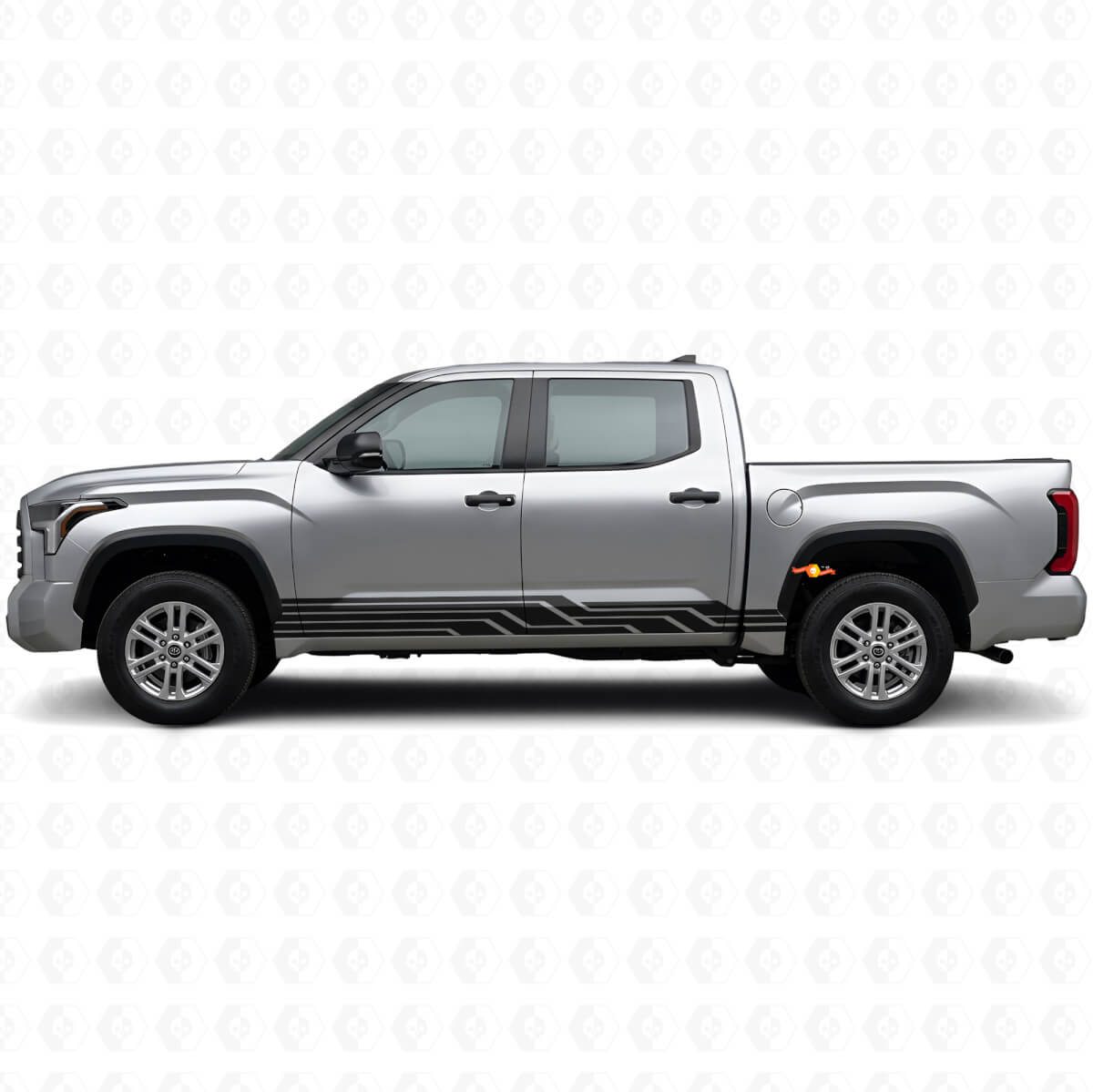 Verflochtene Streifen Rocker Panel Vinyl-Aufkleber für Toyota Tundra 2022+