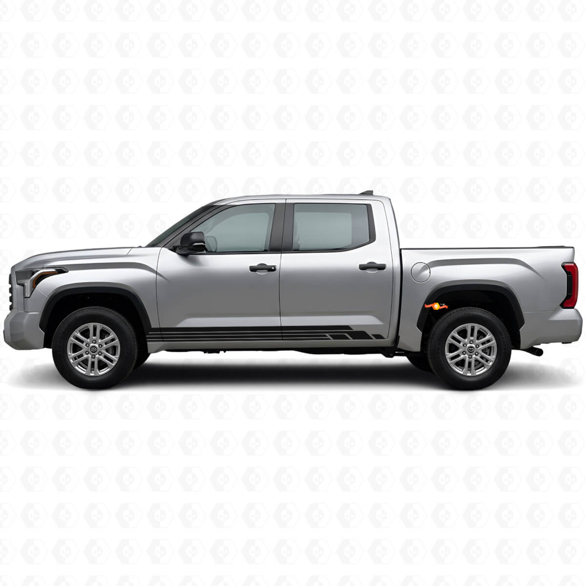 Vinyl-Aufkleber-Kit mit gebogenen Streifen für Schwellerleisten Toyota Tundra 2022+
