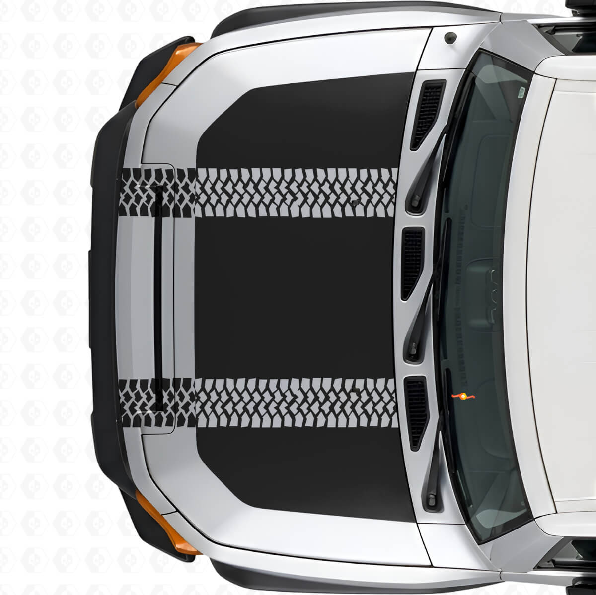 Abblendung mit Reifenprofil-Motorhaubenaufkleber für Toyota FJ Cruiser
