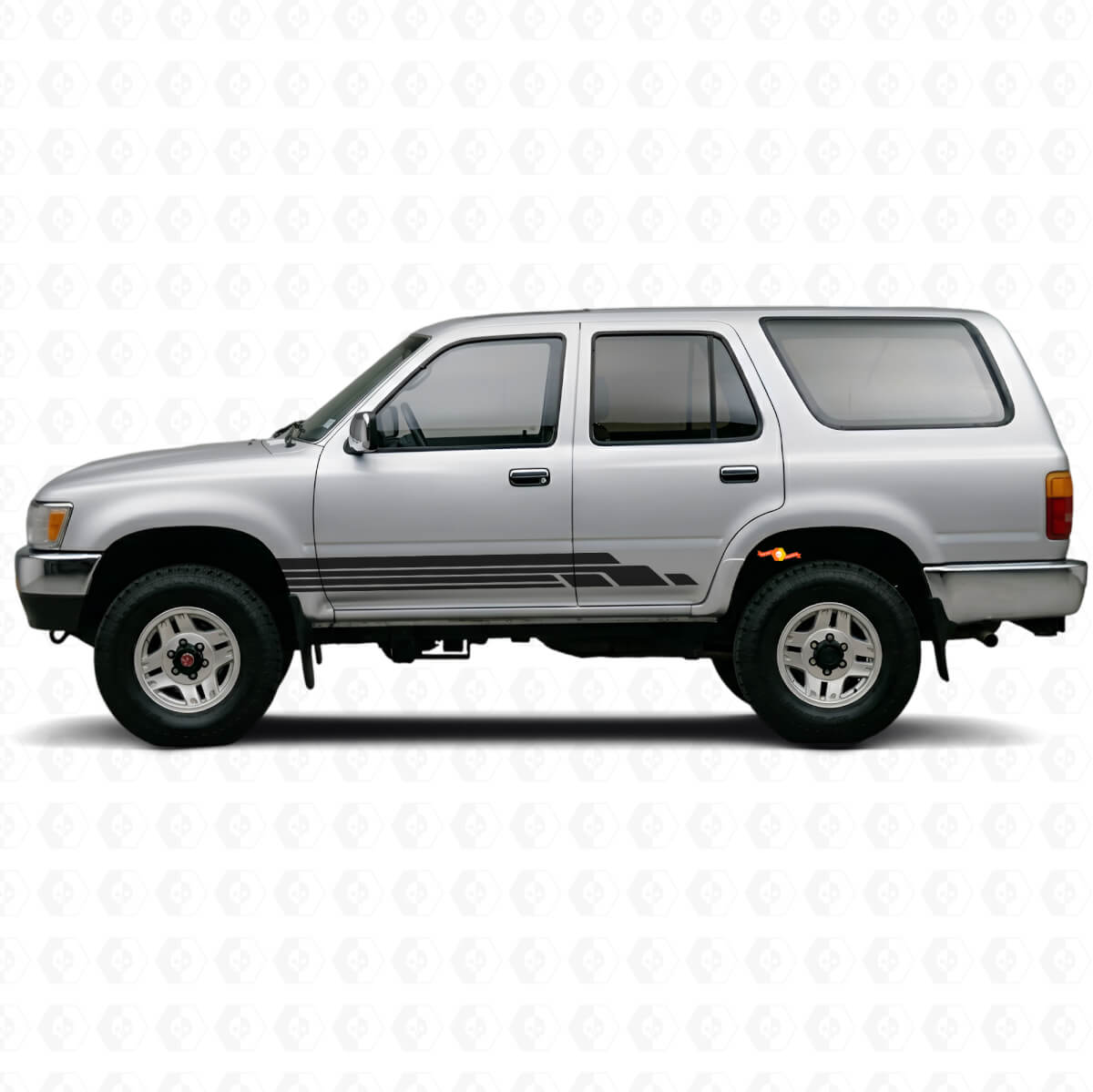 Gebogene Streifen Schweller Vinyl-Aufkleberset für Toyota 4Runner 1989-1995