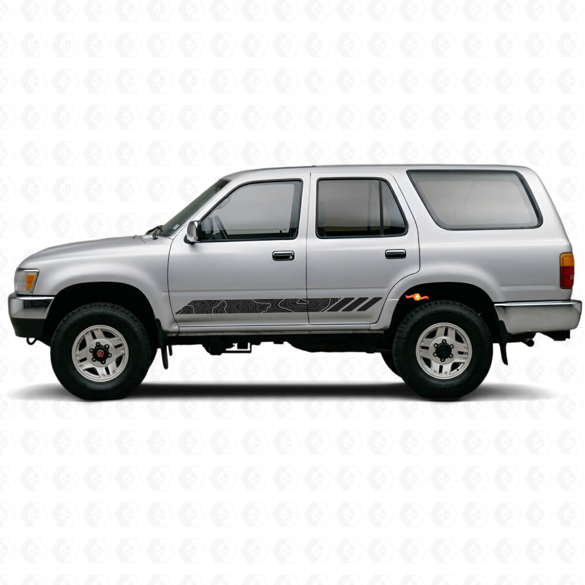 Topografische Stil Streifen Tür Vinylaufkleber für Toyota 4Runner 1989-1995