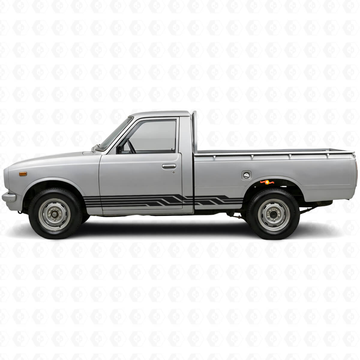 Verflochtene Streifen Schwelleraufkleber aus Vinyl für Toyota Hilux 1968-1972