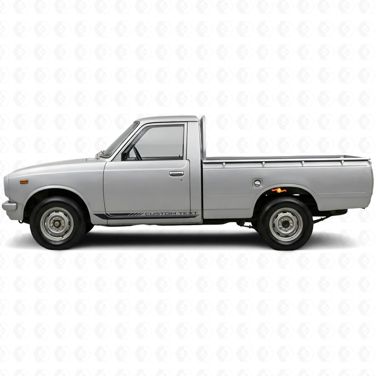 Karierte gebogene Streifen Seitenschweller Vinyl-Aufkleber für Toyota Hilux 1968-1972