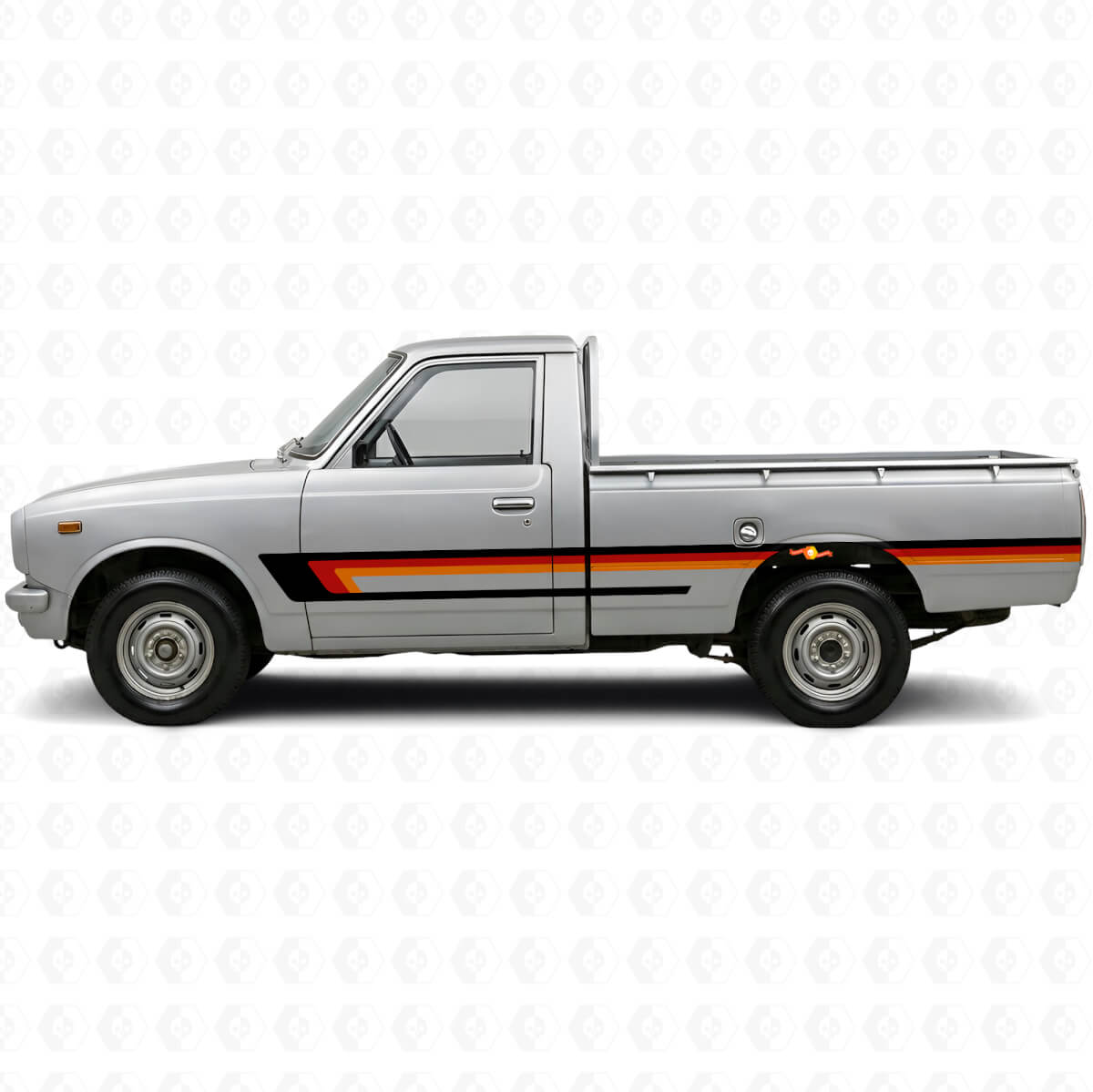 Dreifachstreifen Türseitiger Vinylaufkleber für Toyota Hilux 1968-1972