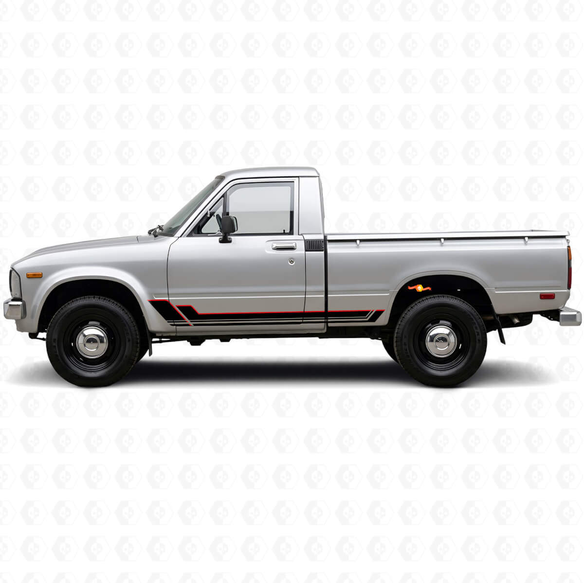 Twin Stripes Seitenschweller Vinyl-Aufkleberset für Toyota Hilux 1978-1983
