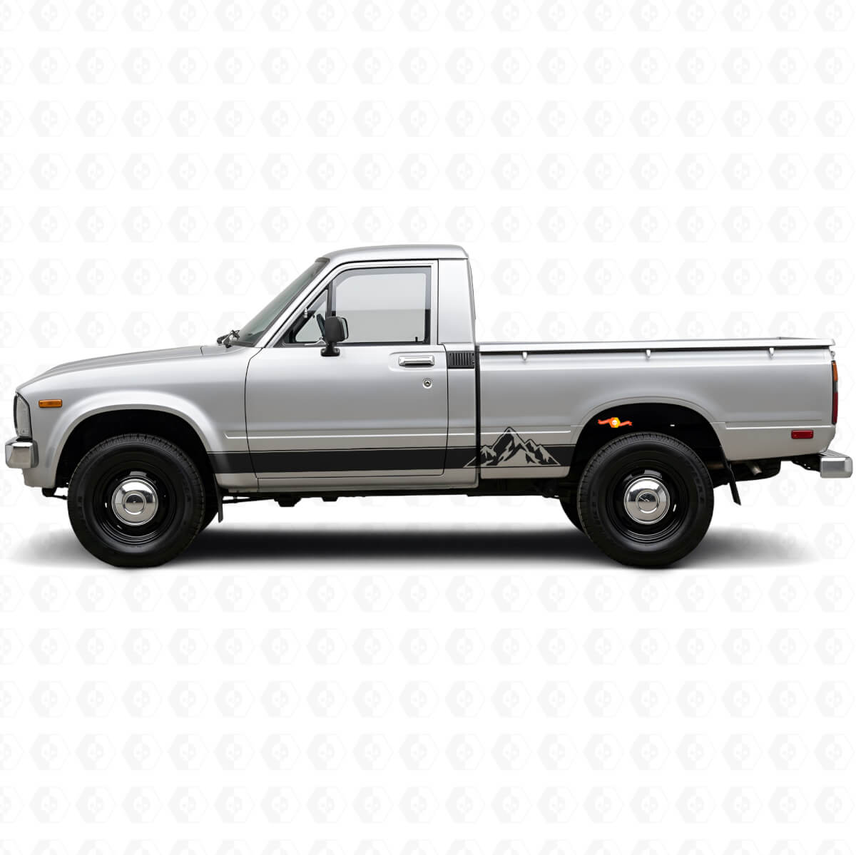 Mountains Style Streifen Schweller Vinyl Dekorationssatz für Toyota Hilux 1978-1983