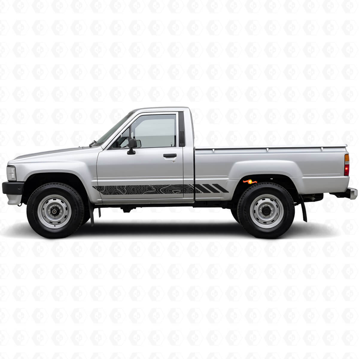 Topografische Stil Streifen Tür Vinylaufkleber für Toyota Hilux 1983-1988