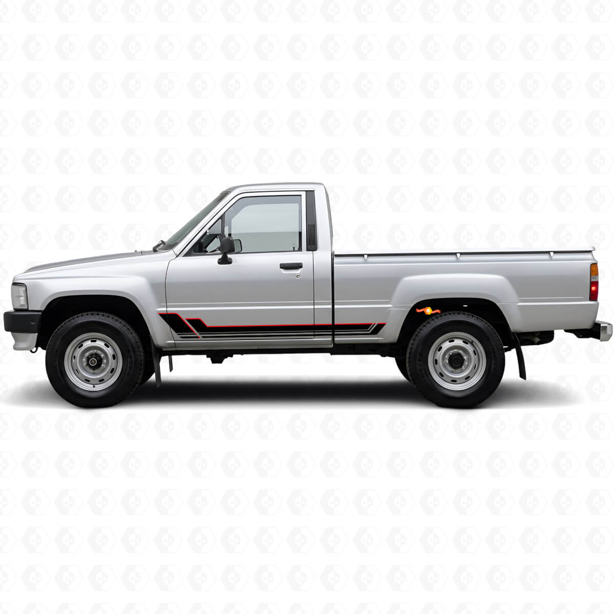 Twin Stripes Rocker Panel Vinyl Aufkleber Set für Toyota Hilux 1983-1988