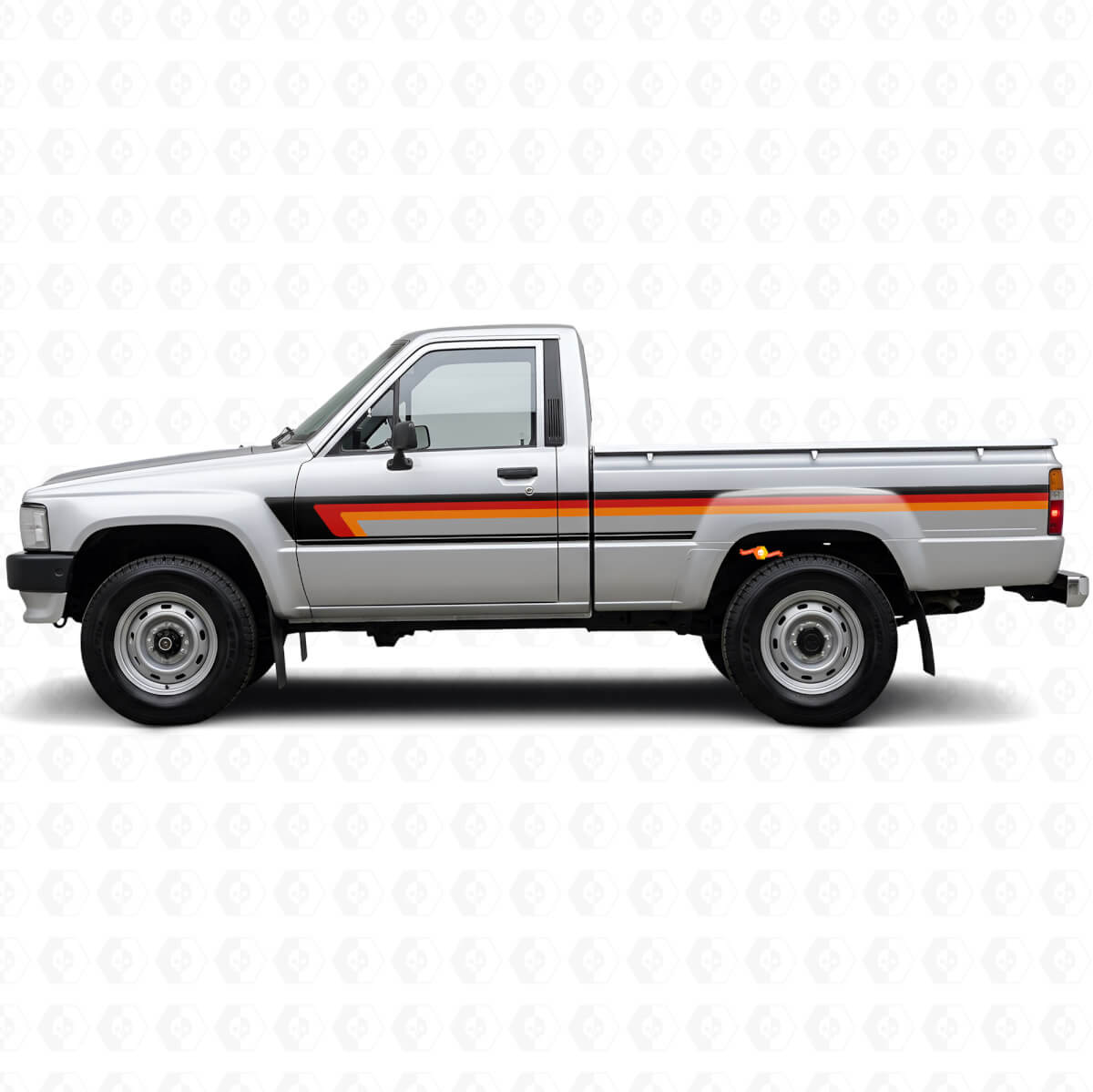Dreifachstreifen Türseiten-Vinylaufkleber für Toyota Hilux 1983-1988