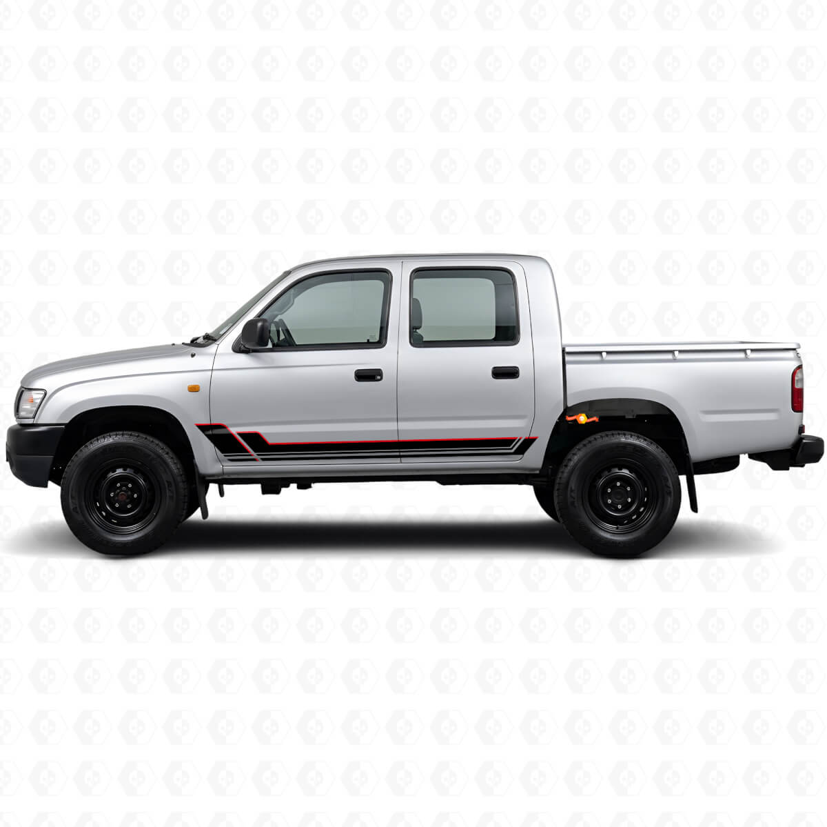 Twin Stripes Schweller Vinyl-Aufkleber Set für Toyota Hilux 1997-2004