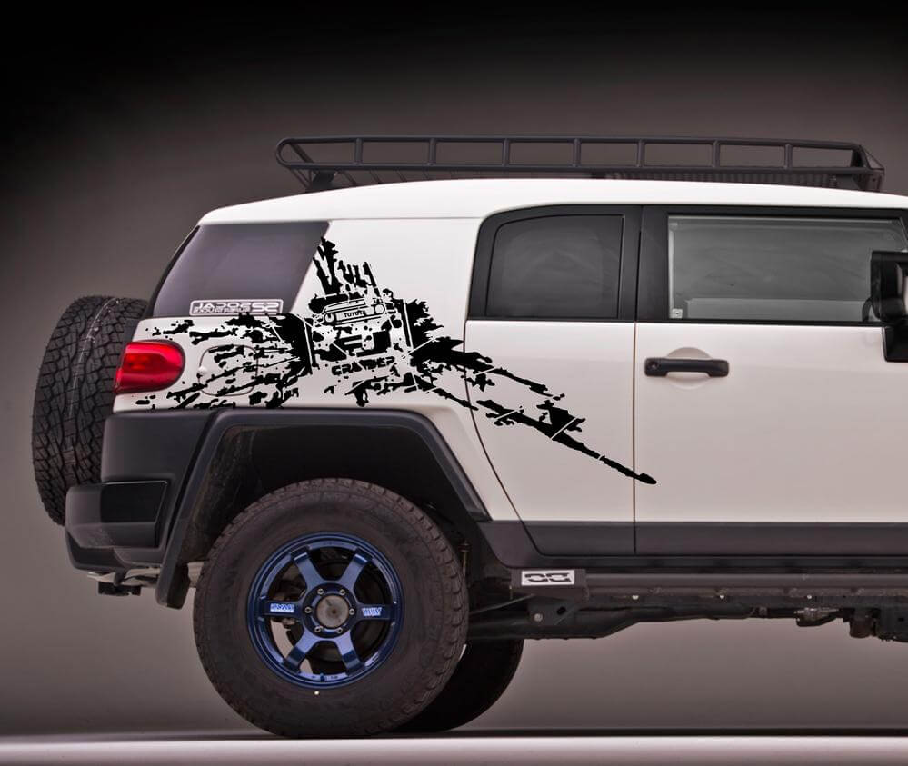 Seitliches Vinyl-Aufkleber-Set für hinteren Spritzschutz für Toyota FJ Cruiser