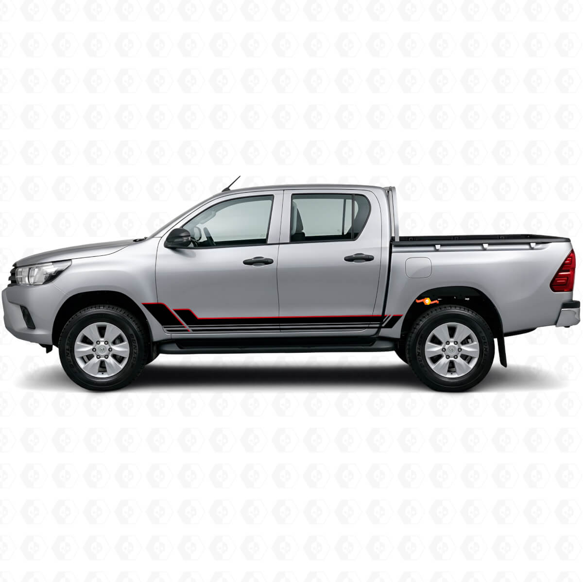 Twin Stripes Schweller Vinylaufkleber-Set für Toyota Hilux 2015+