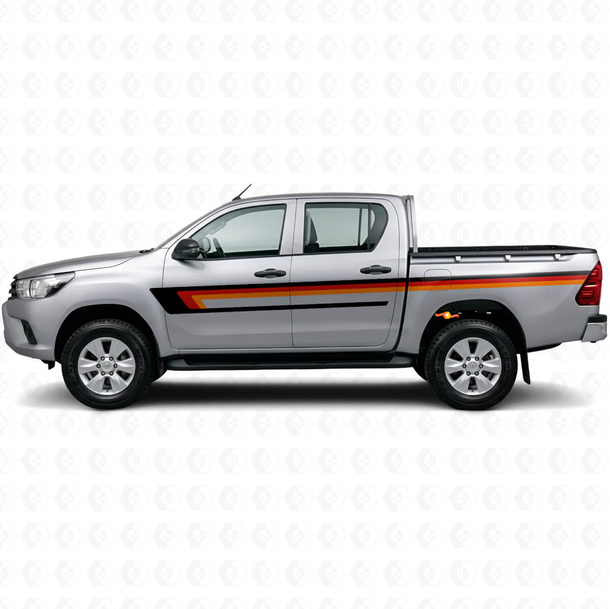 Dreifachstreifen Türseitiger Vinylaufkleber für Toyota Hilux 2015+