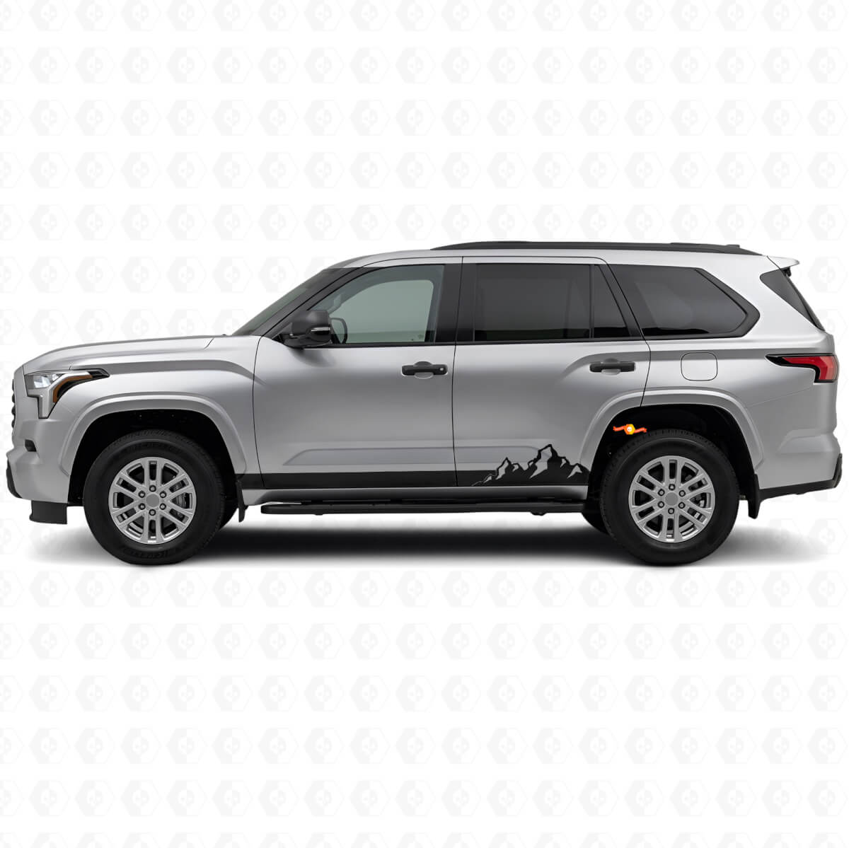 Mountains Dünne Streifen Schweller Vinylaufkleber für Toyota Sequoia 2022+