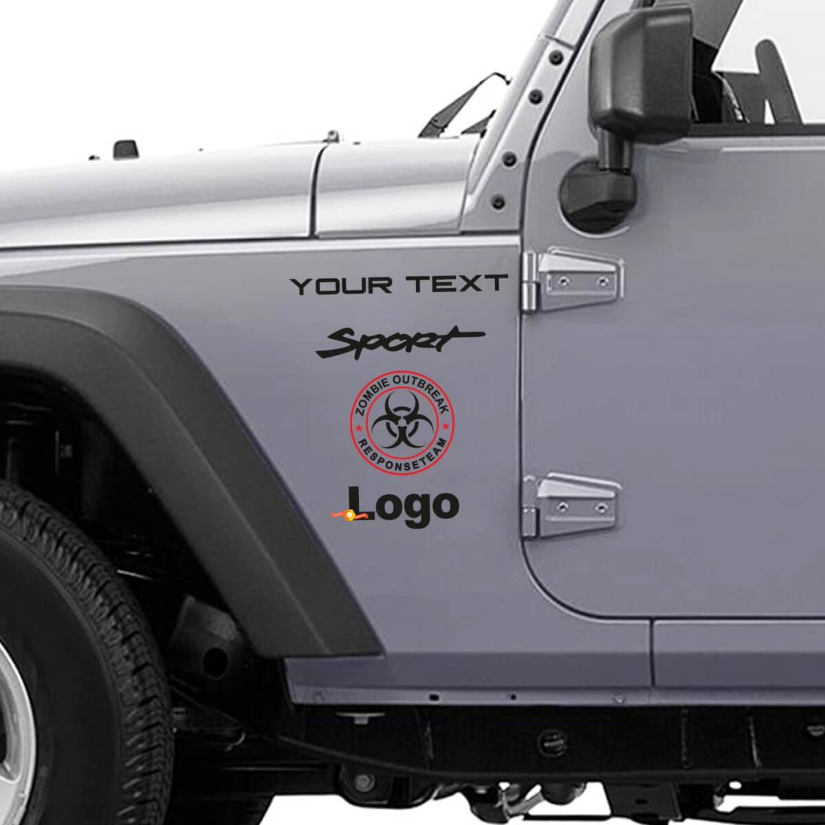 Zombie-Ausbruch-Reaktionsteam Vinyl-Aufkleber für Jeep Wrangler Rubicon