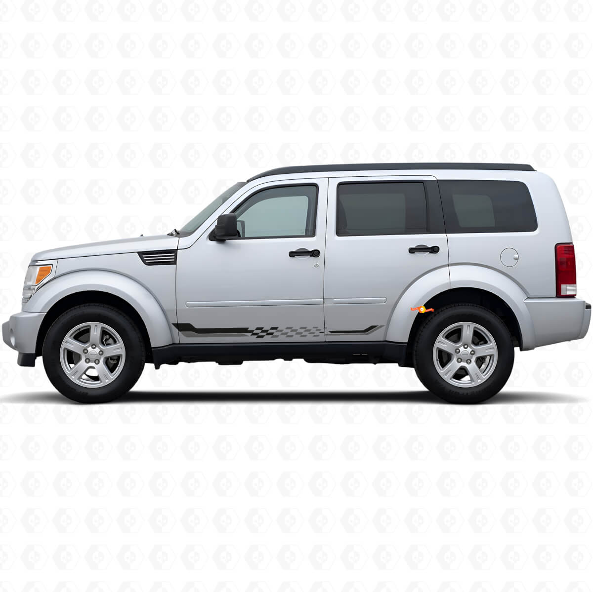 Karierte Flaggen Seitenstreifen Vinylaufkleber für Dodge Nitro 2007-2011