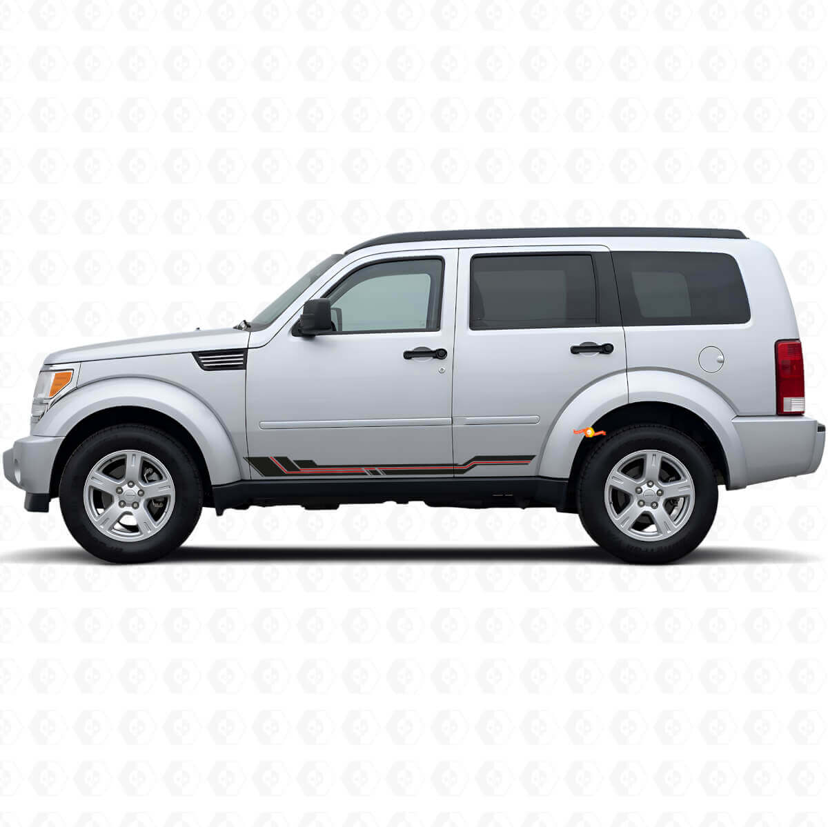 Gebogene Streifen Seitenschweller Vinyl-Aufkleber für Dodge Nitro 2007-2011