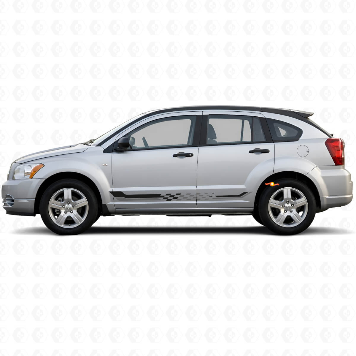 Schachbrettflaggen-Seitenstreifen Vinyl-Aufkleber für Dodge Caliber 2007-2012