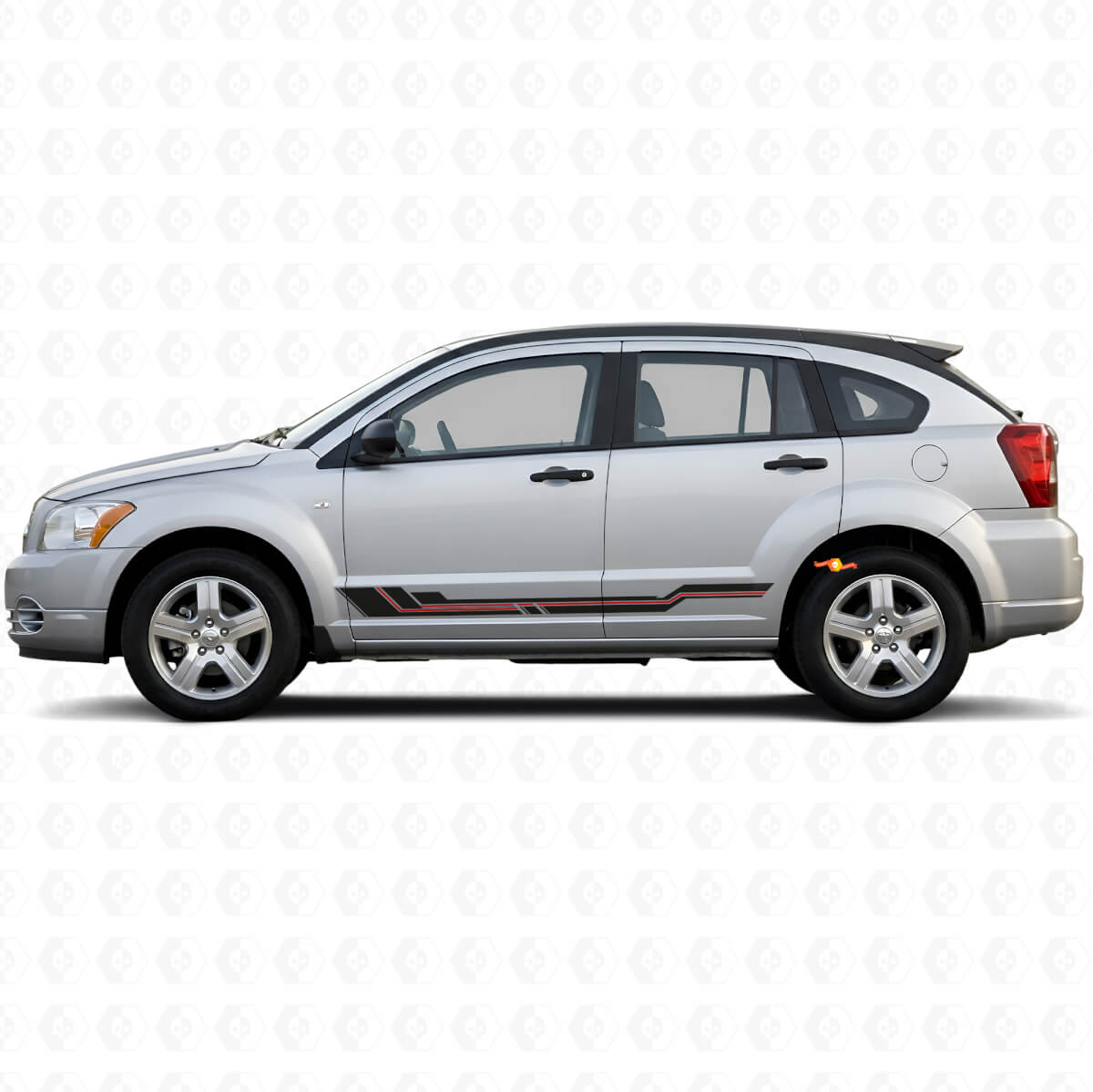 Gewölbte Streifen Schweller Vinyl-Aufkleber für Dodge Caliber 2007-2012