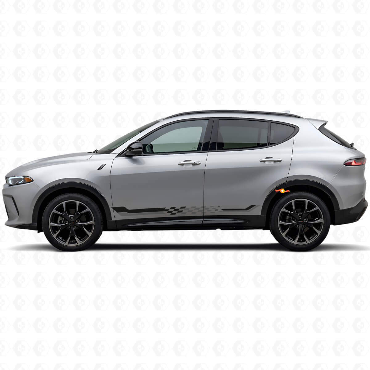 Karierte Flaggen-Seitenstreifen Vinyl-Aufkleber für Dodge Hornet 2023+