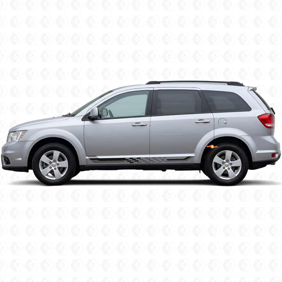 Schachbrettflagge Seitenstreifen Vinyl-Aufkleber für Dodge Journey 2009-2020
