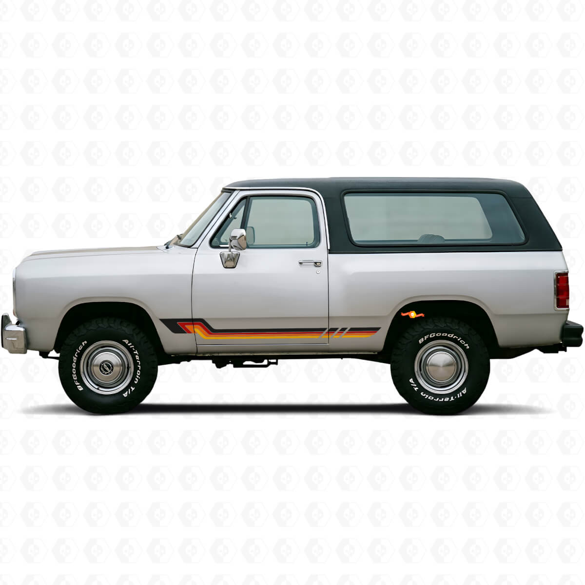 Vintage-Stil Seitenstreifen Vinyl-Aufkleber für Dodge Ramcharger 1974-1993