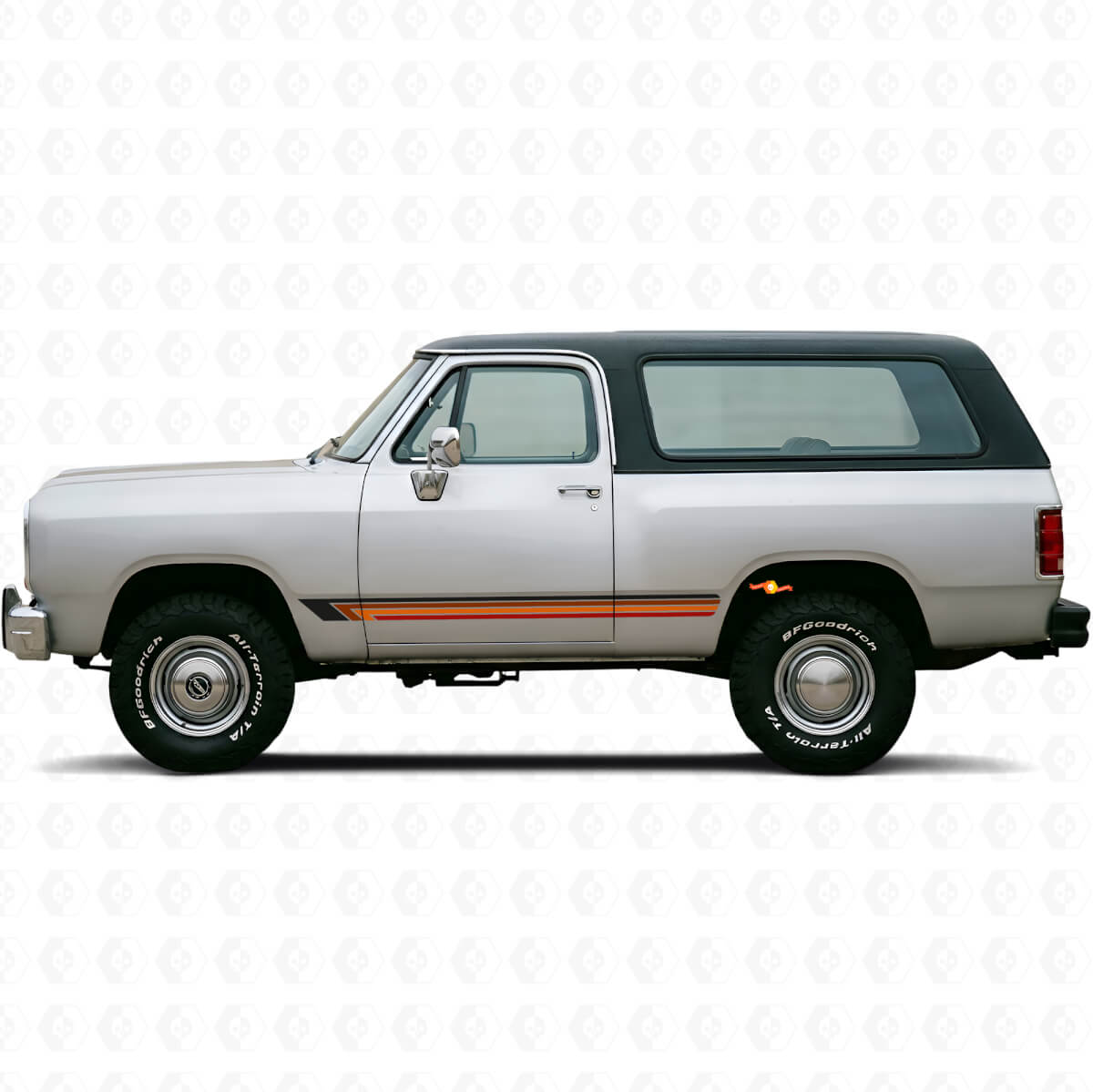 Vintage gerade Streifen Seiten-Vinylaufkleber für Ramcharger 1974-1993