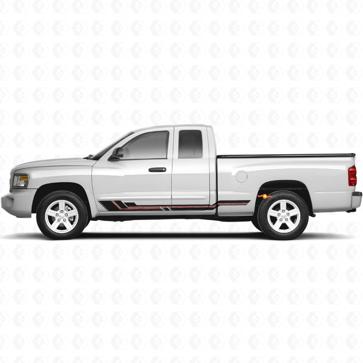Gebogene Streifen Rocker Panel Vinyl-Aufkleber für Dodge Dakota 2005-2011