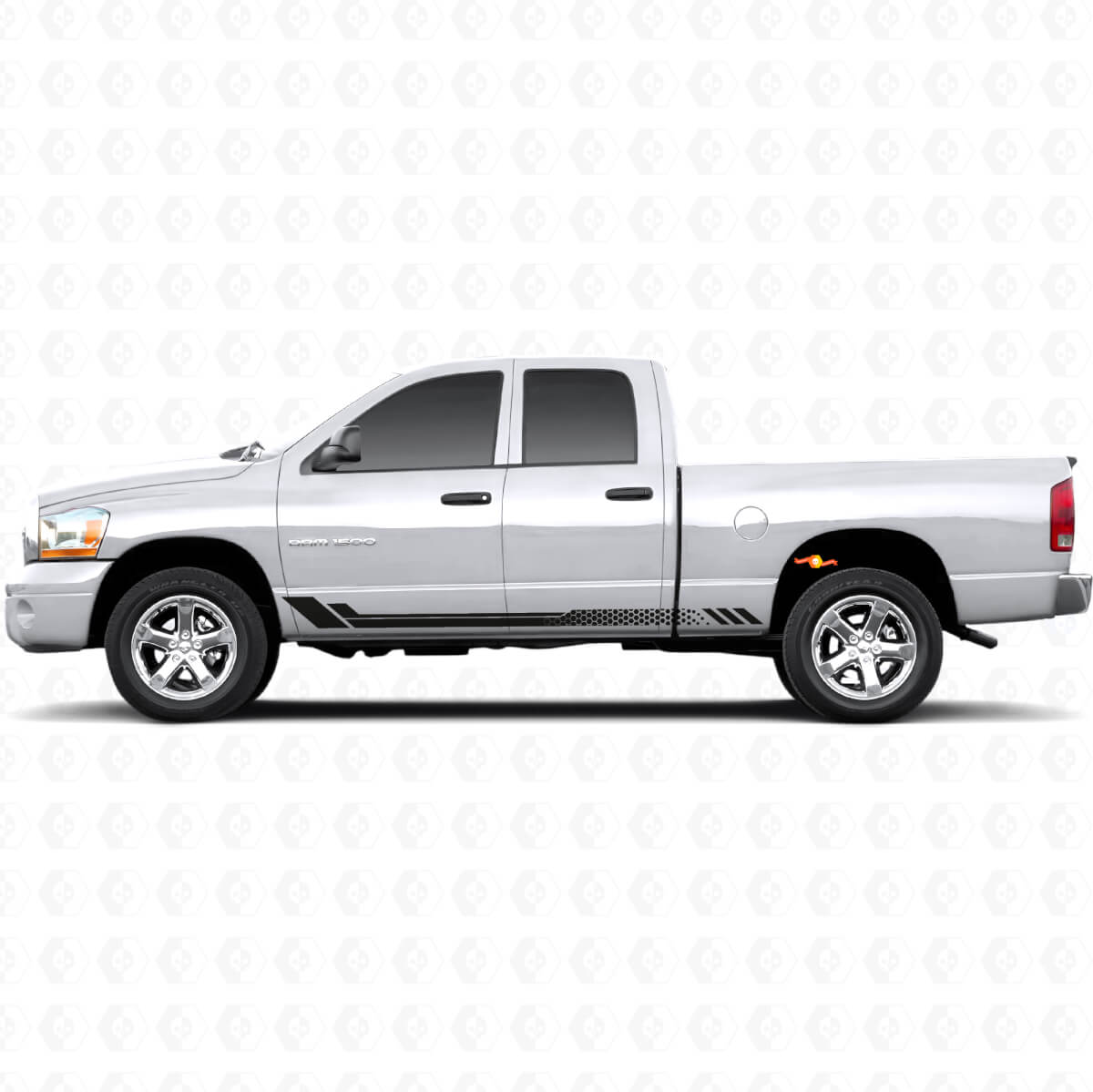Honeycomb-Streifen Seiten Vinylaufkleber für Dodge Ram 1500 2002-2008