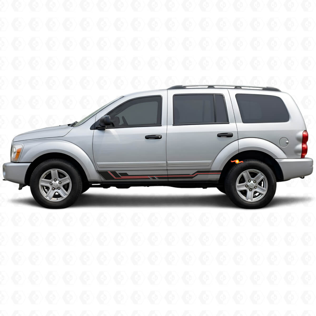 Gewölbte Streifen Schweller Vinylaufkleber für Dodge Durango 2004-2009
