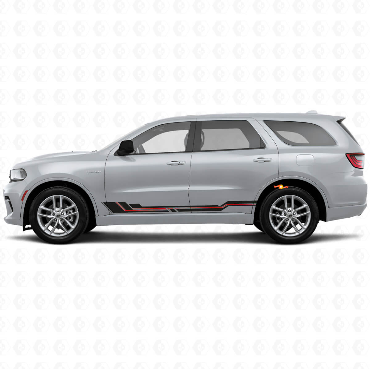 Gebogene Streifen Schweller-Vinylaufkleber für Dodge Durango 2011+