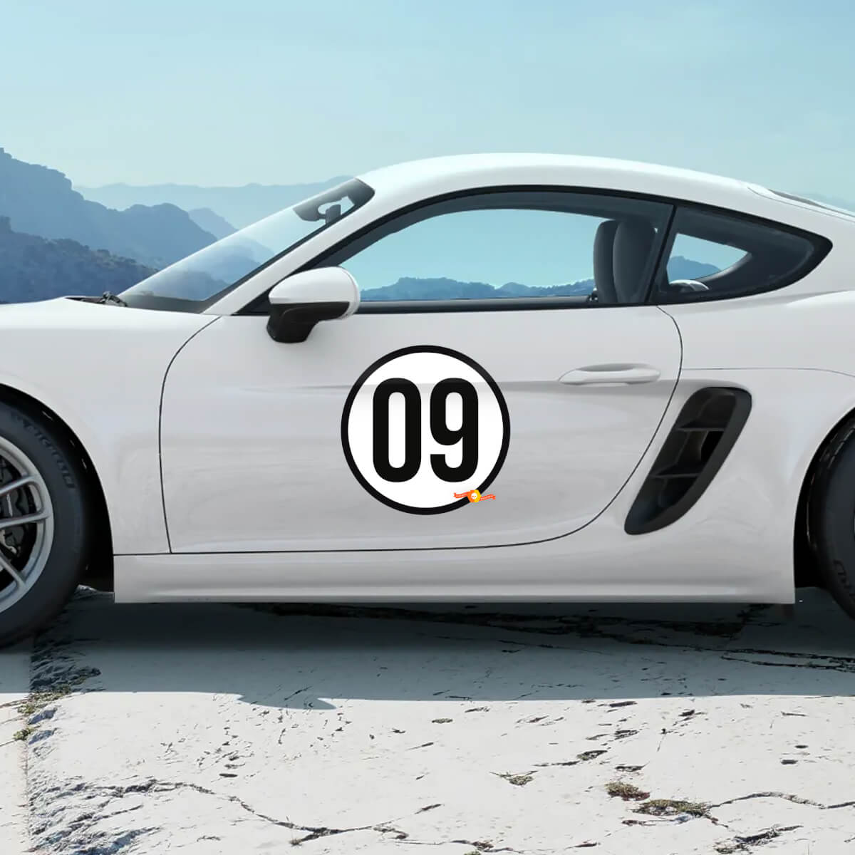 Heritage Design Türseitiger Nummern Vinyl Aufkleber Kit Für Porsche 718 Cayman