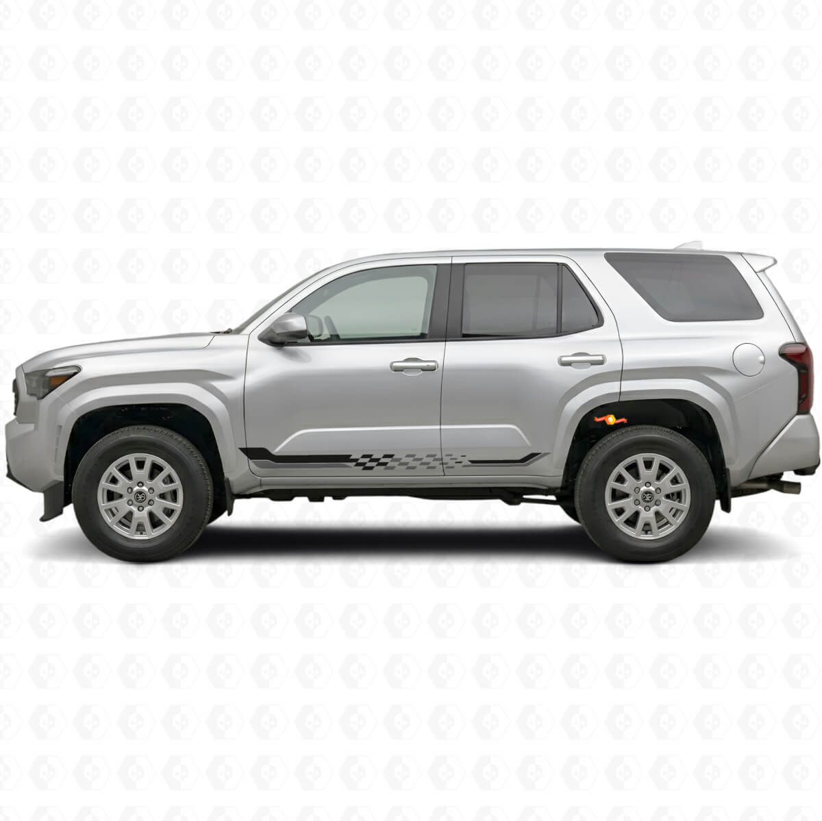 Schachbrettflaggen-Seitenstreifen Vinyl-Aufkleber für Toyota 4Runner 2024+