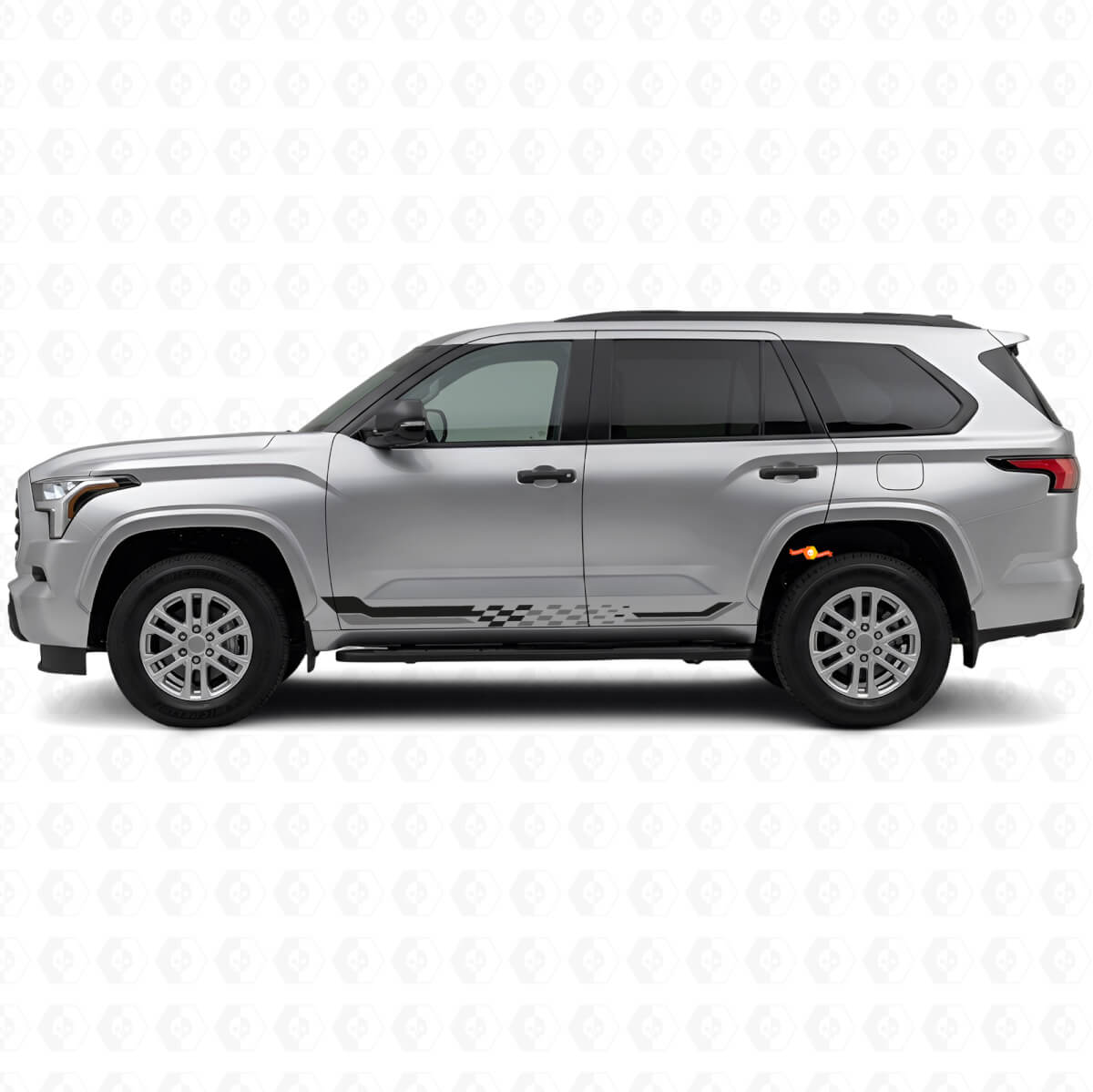 Schachbrettmuster Seitenstreifen Vinyl-Aufkleber für Toyota Sequoia 2022+