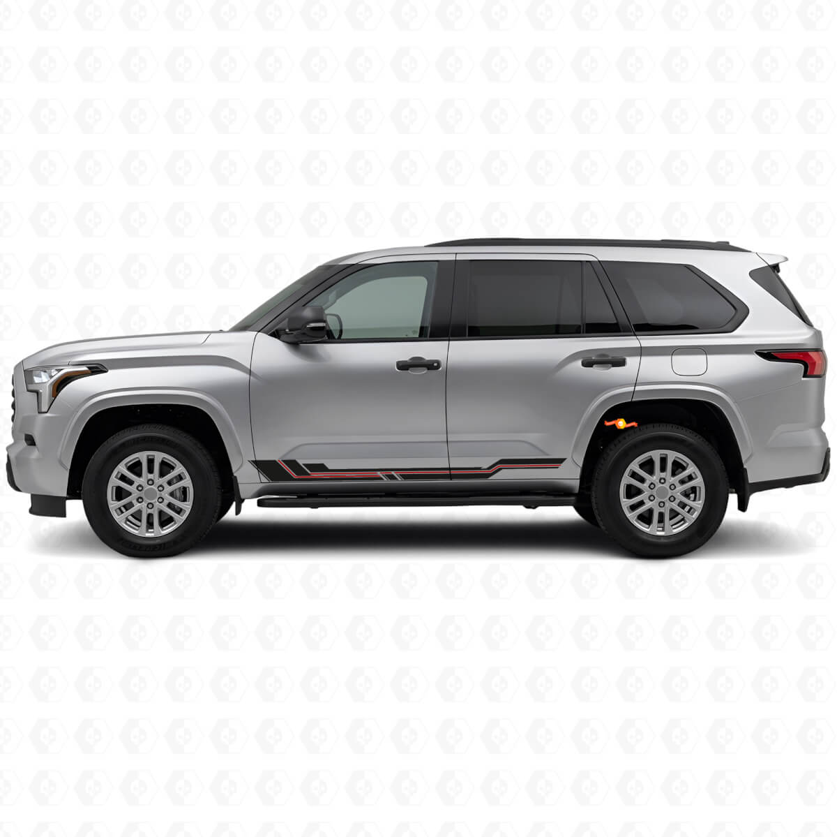 Gebogene Streifen Türschweller Vinylaufkleber für Toyota Sequoia 2022+