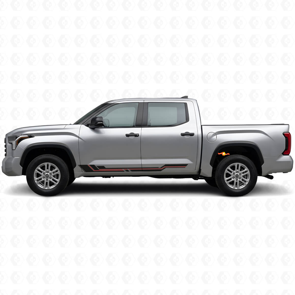 Gebogene Streifen Schweller-Vinylaufkleber für Toyota Tundra 2022+