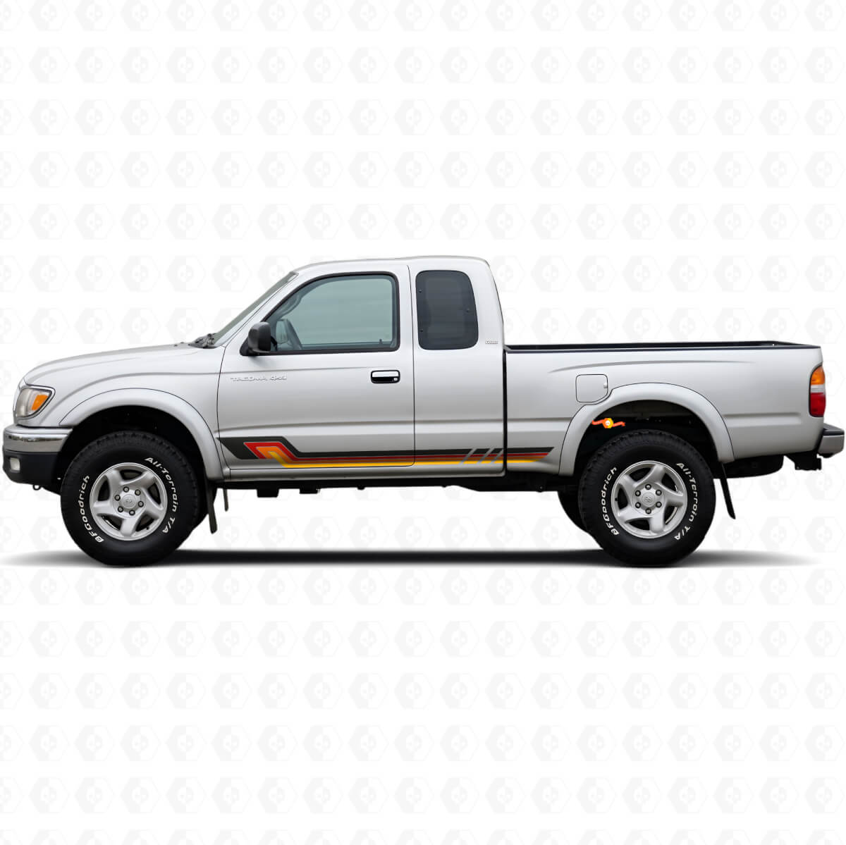 Vinyl-Aufkleber im Vintage-Stil mit Seitenstreifen für Toyota Tacoma 1995-2004