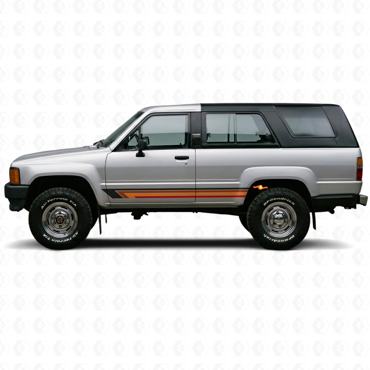 Vintage Gerade Streifen Seiten-Vinylaufkleber für Toyota 4Runner 1984-1989