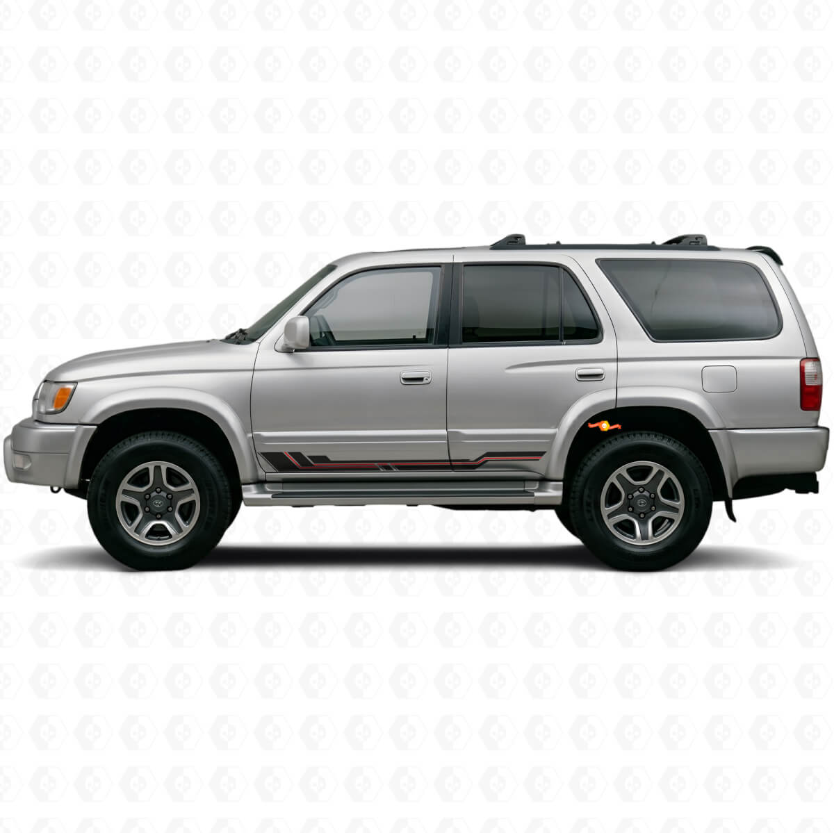 Gebogene Streifen Schweller Vinyl-Aufkleber für Toyota 4Runner 1995-2002